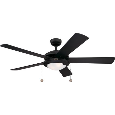 Ceiling Fan Comet Black with Light 132cm / 52"