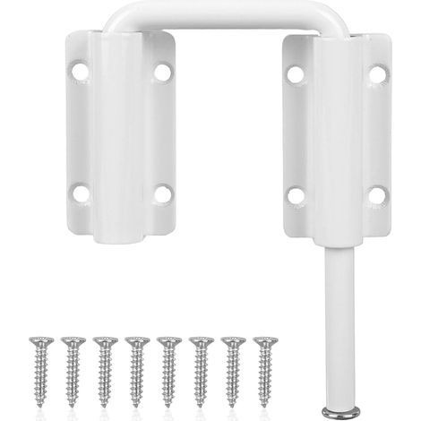 Kit de Verrouillage Boucle Porte Coulissante en U, Loquet Sécurité en Alliage d'Aluminium à 90/180 Degrés pour Clôture Jardin Portail Grange Écran Fenêtre Montage Multi-Angle avec Vis (1/5)
