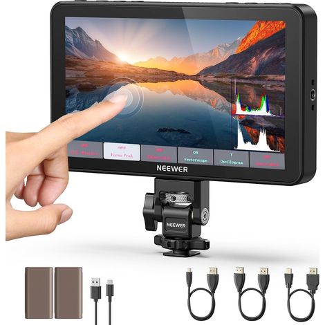 NEEWER F700 Moniteur Terrain pour Caméra 7", écran Tactile IPS HD 2000nit 1920x1080 avec 3D LUT, Boucle d'Entrée/Sortie HDMI 4K avec Peak Focus DSLR Video Assist HDR Waveform (1/5)