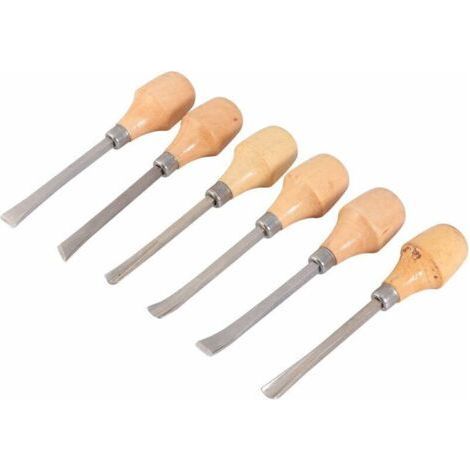 6 Pcs Professional Wood Carving Chisels Steel Handle Gouges Carving Tools Sets for Beginners Hobbyists DIY Woodworking Crafts Supply 160mm (1/4)
