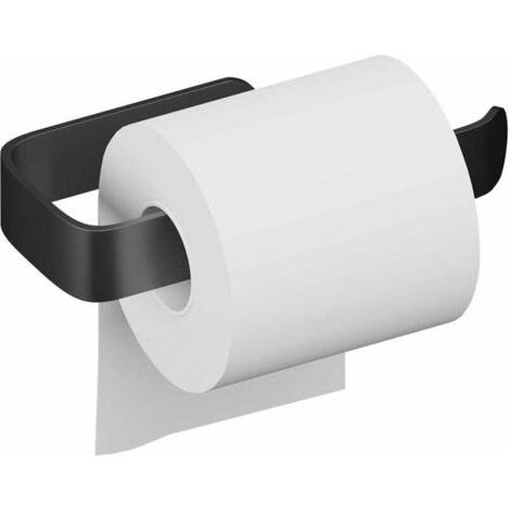 Toilettenpapierhalter ohne Bohren, rostfreier Toilettenpapierspender zur Wandmontage, Papierhandtuchhalter für Badezimmer und Küche (Mattschwarz)