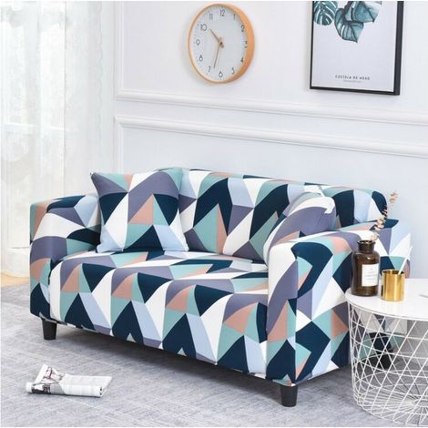 EASYCOMFORT Housse de Canapé 2 Place 145-185cm Couverture Canapé avec Accoudoirs Moderne Couvre Canapé Elastique Universelle Revêtement de Canapé Housse de Protection Plaid coloré (1/5)