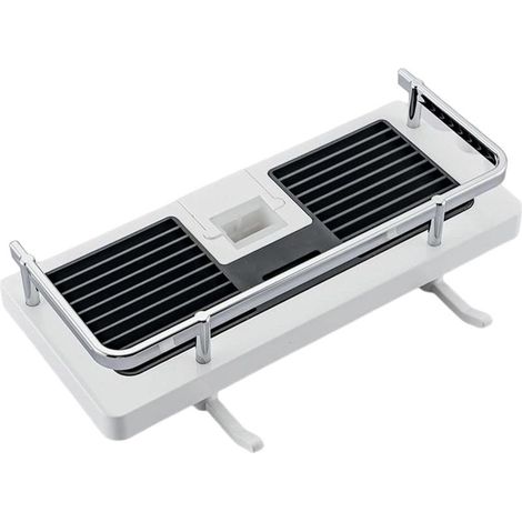 étagère de douche suspendue, organisateur de douche réglable sans poinon pour tringle de douche, carré blanc Caddies de bain et rangement Maison et jardin Bain Bain (1/5)