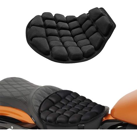Coussin de siège de moto pour selle de cruiser Touring - Remplissage à l'eau - Refroidissement - Soulage la pression - Avec pompe à air - 37,8 x 35,3 cm H798 (1/5)