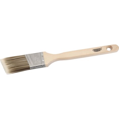 Draper Expert 38mm angled paint brush 82554 – Hardwood birch handle – Square cut – Brushed stainless steel ferrule – Technofil® filament mix (1/5)