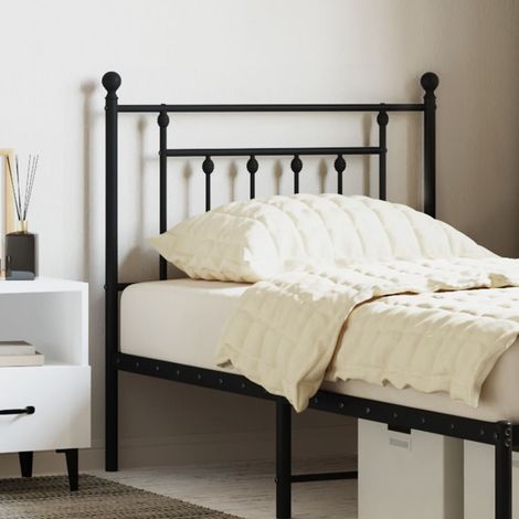 Tête de lit de remplacement-Panneau de lit métal noir 80 cm 731895 (1/5)