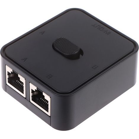 Commutateur réseau Gigabit 2 ports RJ45 CAT 5/6 LAN HUB Noir (1/5)