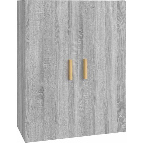 Armadietto Pensile a Parete Grigio Sonoma 69,5x34x90 cm DAS347630 (1/5)