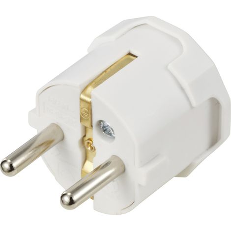 Sygonix SY-6618466 Schutzkontaktstecker Polypropolene (PP)  250 V/AC Weiß