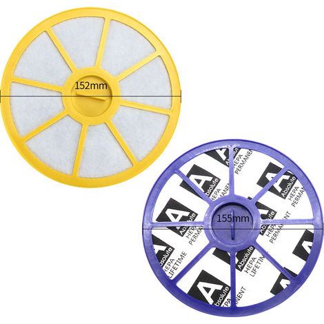 Filtri HEPA di ricambio per uso pre e post motore con guarnizioni in gomma, compatibili con gli aspirapolvere Dyson DC07. Parti: DYR-1810, 904979-02, 901420-02 (1/4)