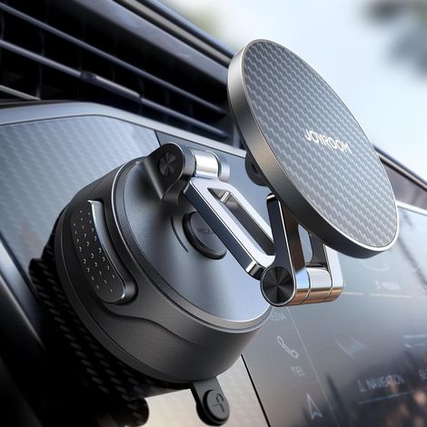 Support Téléphone Voiture Magnétique MagSafe Pliable à 3 Volets avec Bras Métallique 360° et Fixation par Vide d'Air - JOYROOM (1/5)