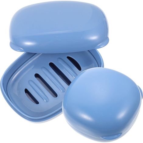 Set mit 2 Bubble Bear Reiseseifenschalen mit Deckel, tragbarer Seifenhalter, Abtropfschale für Dusche und Badezimmerzubehör (1/5)