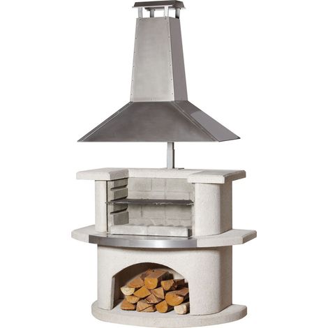 Grillkamin Venedig, Edelstahl H197xB110xT65cm, 360 kg