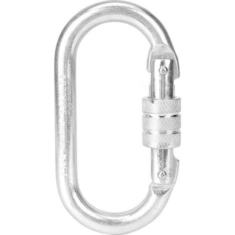 Mousqueton d'escalade 12KN à verrouillage automatique, porte-clés pour camping et randonnée en montagne, doré (1/5)