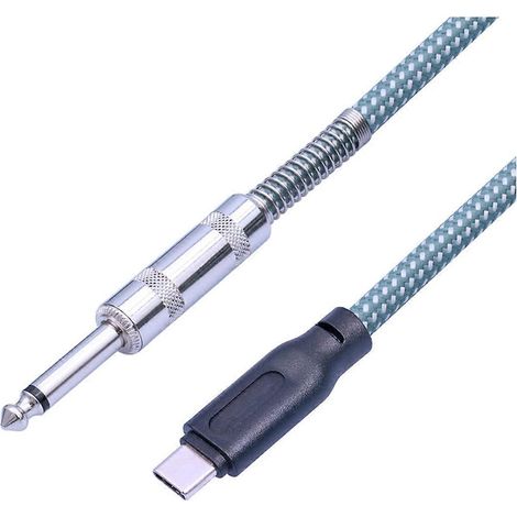 Gitarren-Audiokabel (6,35 mm Klinke auf USB-C Stecker), 3 Meter