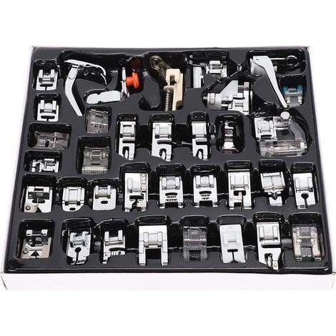 35-teiliges multifunktionales Haushaltsnähmaschinen-Set, Metallnähfuß, Werkzeugset, Zubehör (1/5)