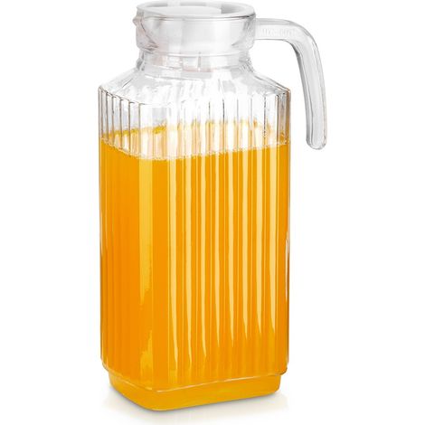 Jarra de cristal estrecha con tapa para el frigorífico, 1,8 l (1/5)