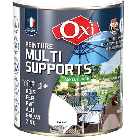 OXI - Peinture TOP 3 bois fer pvc satin 2.5L blanc crème (1/6)