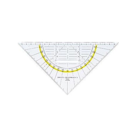 ARISTO Geometriedreieck Aristo 22,5cm mit farbig hinterlegten Winkelgraden mit Griff Plexiglas®glasklar (1/3)
