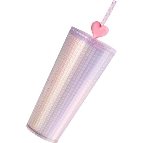 Glitzernde Wasserflasche, doppelwandig, mit Strohhalm, herzförmiger Wasserbecher mit großem Fassungsvermögen, Deckel, Weithals-Schimmerpapier (1/5)