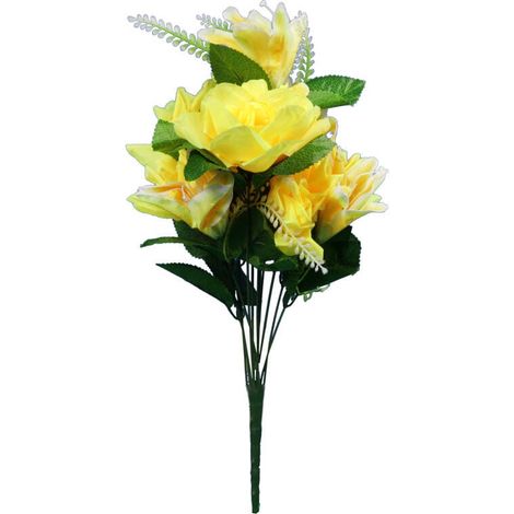 Ramo de flores Colorful Mix con rosas y lirios en tonos rosa oscuro y amarillo - 54 cm