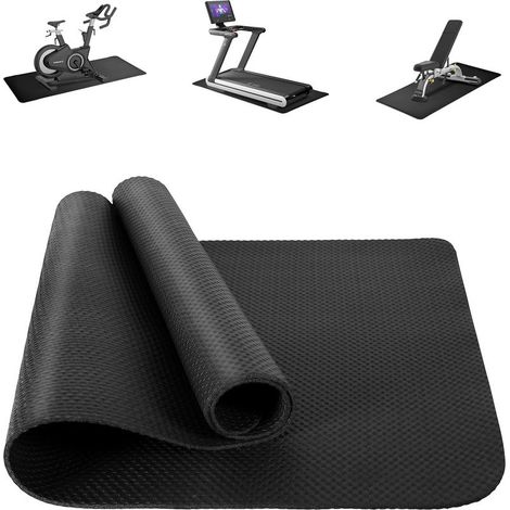 1800x600x4mm Noir Tapis Anti dérapant et Anti vibration pour Équipement de Fitness, Protection de Sol 4mm Réduction Bruit pour Tapis de Course et Vélo d'Appartement (1/5)
