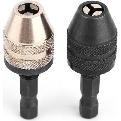 2 Pièces Mandrin Sans Clé pour Perceuse et Tournevis à Percussion – Adaptateur Universel Compatible avec Outils Électriques (1/5)