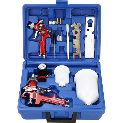 Kit pistolet à peinture pneumatique, pistolet à peinture à double usage et à haute atomisation, pistolet à peinture pour apprêt automobile à remplissage par le haut