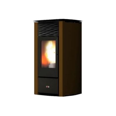 Cola LSANL80Y Termo Focus Plus Termostufa a Pellet 21,2 - 5,5 kW per Ambienti fino a 517 m³ con Telecomando e Display Incorporato (56,5x58,9x106,2 cm) colore Nero Marrone (1/2)