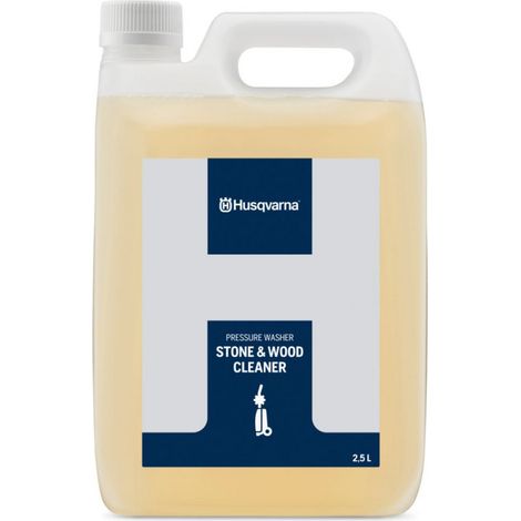 Detergente Husqvarna 2,5L para hidrolimpiadoras para superficies con piedra o madera.