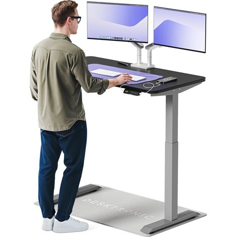 Desktronic Bureau assis debout HomeOne - 120x60cm - Gris/Noir