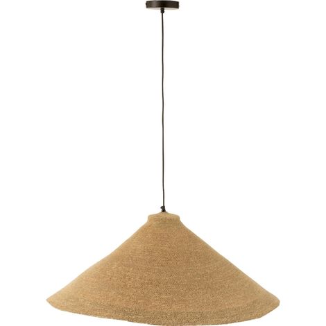 Lampe suspendue cône en jonc de mer naturel style bohème - Naturel jonc de mer tressé (1/4)