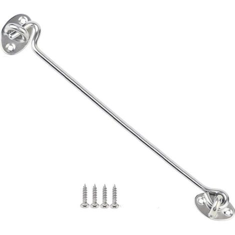 Lot de 2 loquets à crochet - Acier inoxydable - Fermeture sécurisée - Portes, fenêtres, granges - 30,5 (1/5)