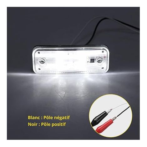 Feu Latéral Remorque Feux de Gabarit pour Remorque Feux de Position Remorque LED Blanc Universel pour Voitures Camionnettes Camions (1/4)
