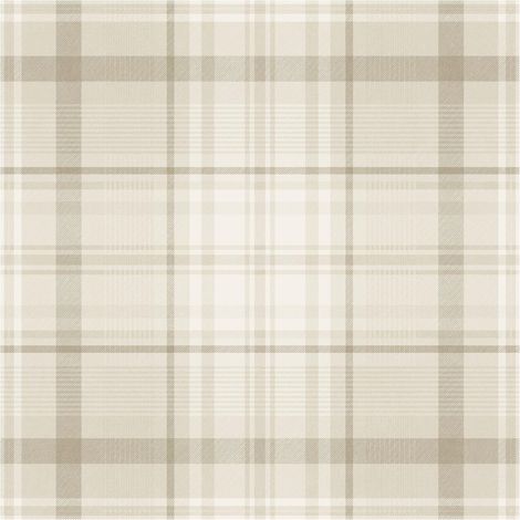 Holden Decor Kirkham Check Neutral Wallpaper Paste The Paper Washable Bedroom (1/4)
