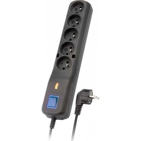 LESTAR - 5W LV-530WA, SURGE PROTECTEUR, 2,5 M, NOIR LV530W 2,5M (1/4)