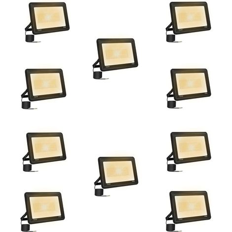 10 Pièces Projecteur Led Extérieur 150W, Spot Led Exterieur 15000LM 3000K Blanche Chaude IP66 ImperméAble Projecteur Exterieur Pour Jardin Garage Patio Grange Cour