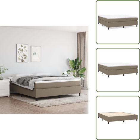 Sommier à lattes de lit avec matelas Taupe 160x200 cm Tissu - Lit Double - Lit Tapissier - Matelas À Ressorts Ensachés - Support Moyen Dur - Literie (1/5)