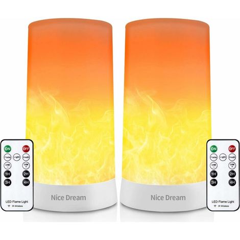 Flame Effect Light, 2 LED Flame Effect Lights with Remote Control, USB Rechargeable, Flame Effect LED Candle Lights for Party, Room, Christmas Decoration, Halloween Decoration (1/5)