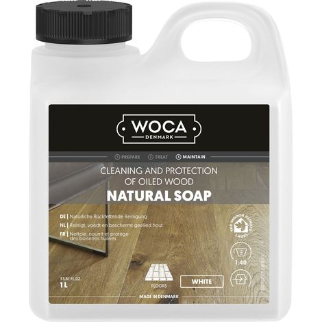 Woca Holzbodenseife für die Grundbehandlung von Weichholzböden weiß 1 Liter