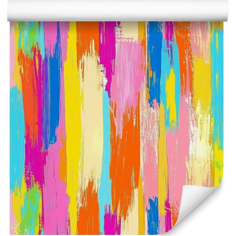 Tapete „Pinselstriche“ Pfirsich und Creme 50 x 1000 cm (1/5)