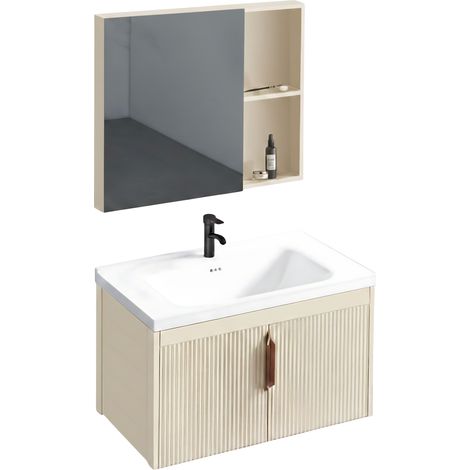 Ein Badezimmermöbelset Mit Waschbecken Rea Aa147 Astor 60Cm Beige