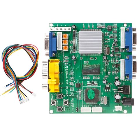 Carte de conversion haute déconversion à faible déconversion GBS-8220EGA/CGA vers VGA, solution HD, double sortie (1/4)