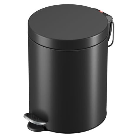 Hailo Selekta by Bin de bidone rotondo a pedale con coperchio de soft close, capacitàde 5 l, secchio interno rimovibile, lamiera d'acciaio de, per bagno e cucina, bidone compatto a pedale  design, col