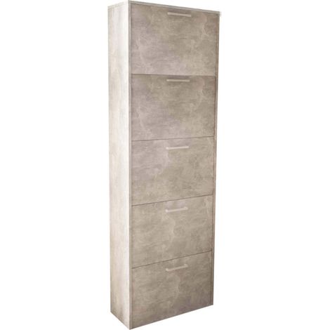 Armadio scarpiera con 5 ripiani a ribalta, alta 172 cm. (1/5)