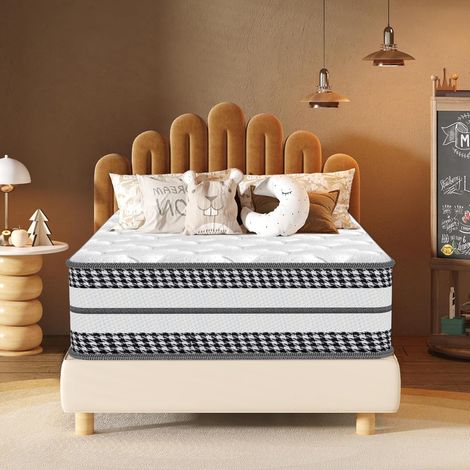 Yidatong – Matelas mousse 90x200 cm 28 cm épaisseur – Hybride mousse à mémoire et ressorts ensachés – 7 zones confort – Tissus Oeko-Tex (1/4)