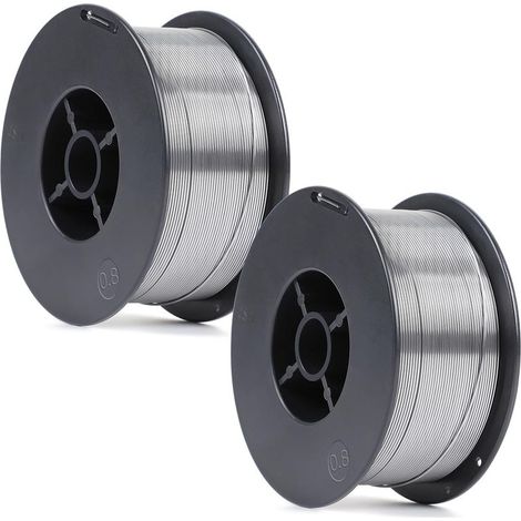 2 x Fil Fourré sans Gaz E71T-GS de 0,8 mm-1KG, D100 Welding Wire Reel pour Postes de Soudage MIG/MAG (Poids Net : 0,9 kg) (1/5)