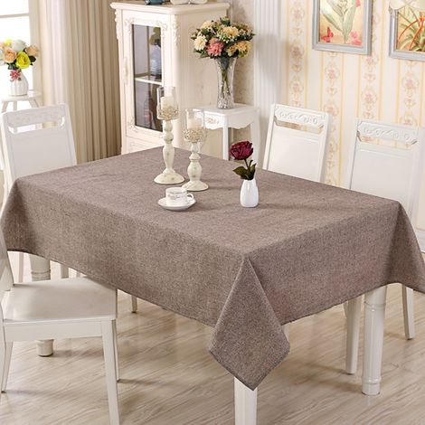 Nappe rectangulaire en lin, nappe rustique, imperméable, infroissable, douce
