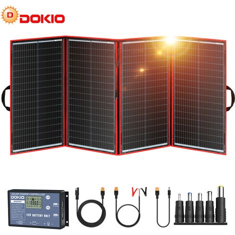 300W Faltbar Tragbar SolarPanel Monokristallin + 12V 20A Solarregler für Camping/Wohnmobil/Powerstation/Blei-Säure-Batterie (1/5)