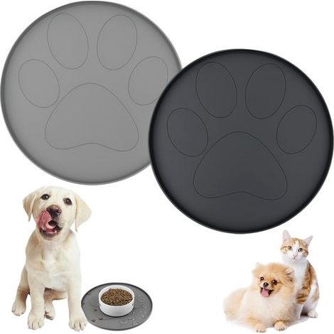 Dailygoods 2 Stück wasserdichte Silikon-Futtermatten für Hunde und Katzen rutschfeste Hundefuttermatte wasserdichte Futtermatte für Haustiere für (1/5)
